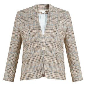 Veronica Beard Orchid Houndstooth-Plaid Dickey Jacket, Size 16